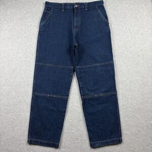 Stussy Jeans Mens 34x28 Blue Work Gear Double Knee Dark Wash Denim Skater Grunge